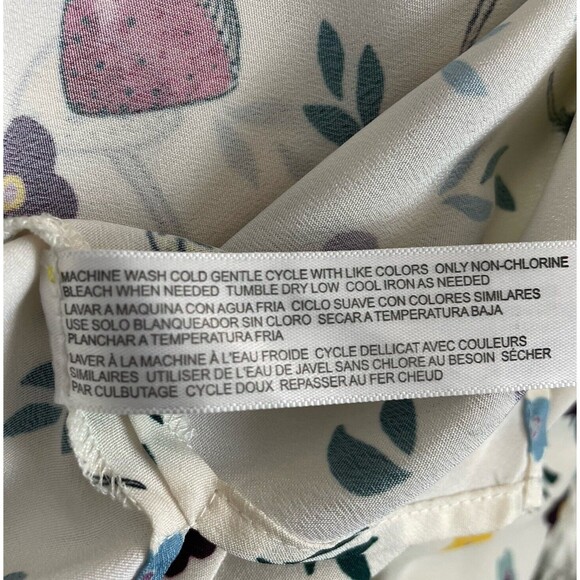 Eloquii Mushroom and Flower Print Shirt Sz 22 Collared Button Up Long Sleeves - Picture 11 of 11